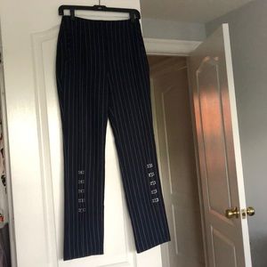 High waisted blue dress pants
